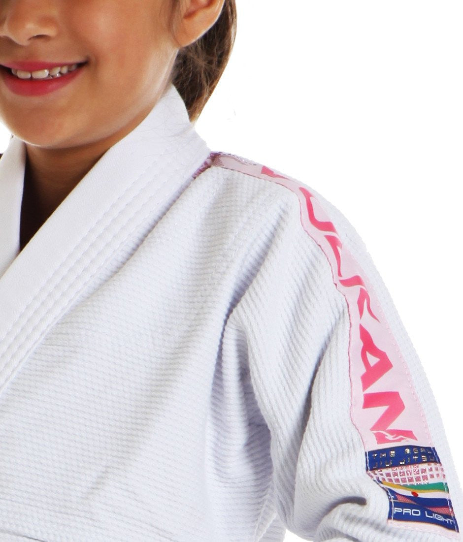 VKN PRO LIGHT KIDS Jiu Jitsu Gi (White/Pink)