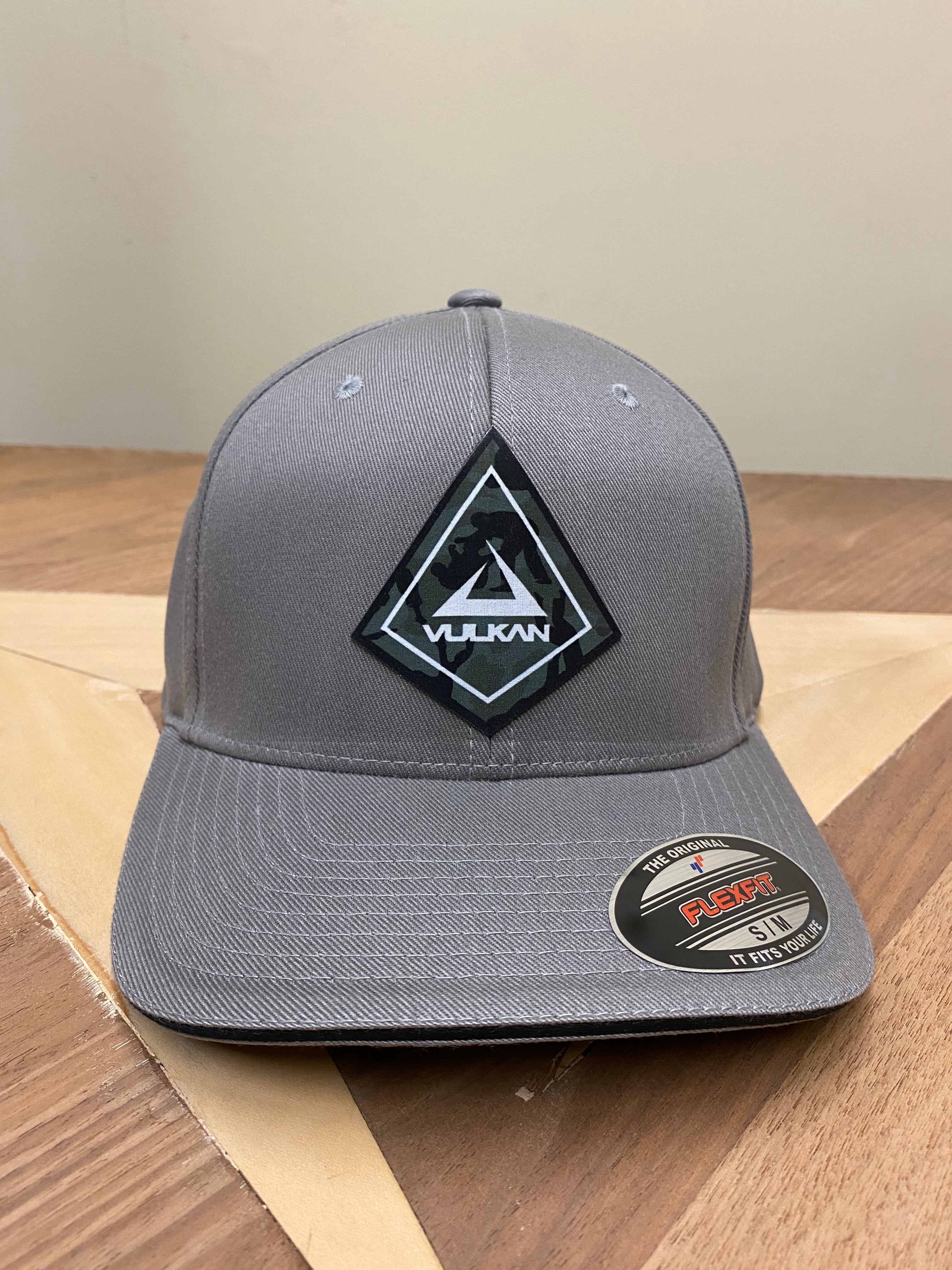 DIAMOND CAMO FlexFit Baseball Hat - GREY - Vulkan International Inc