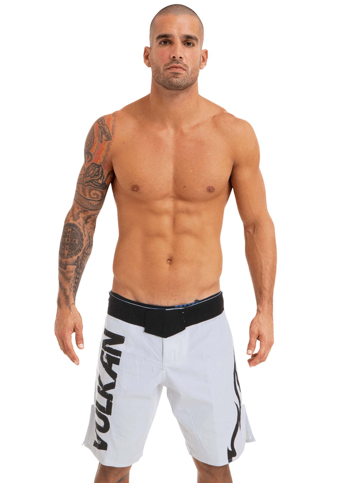 VT-X MMA Fight Shorts White/Flame